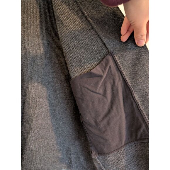 Lululemon Merino Wool-Blend Ribbed Long Wrap Sweater Heather Black Size 6 - Picture 9 of 13